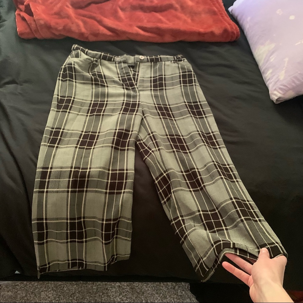 capri flannel-pattern trousers